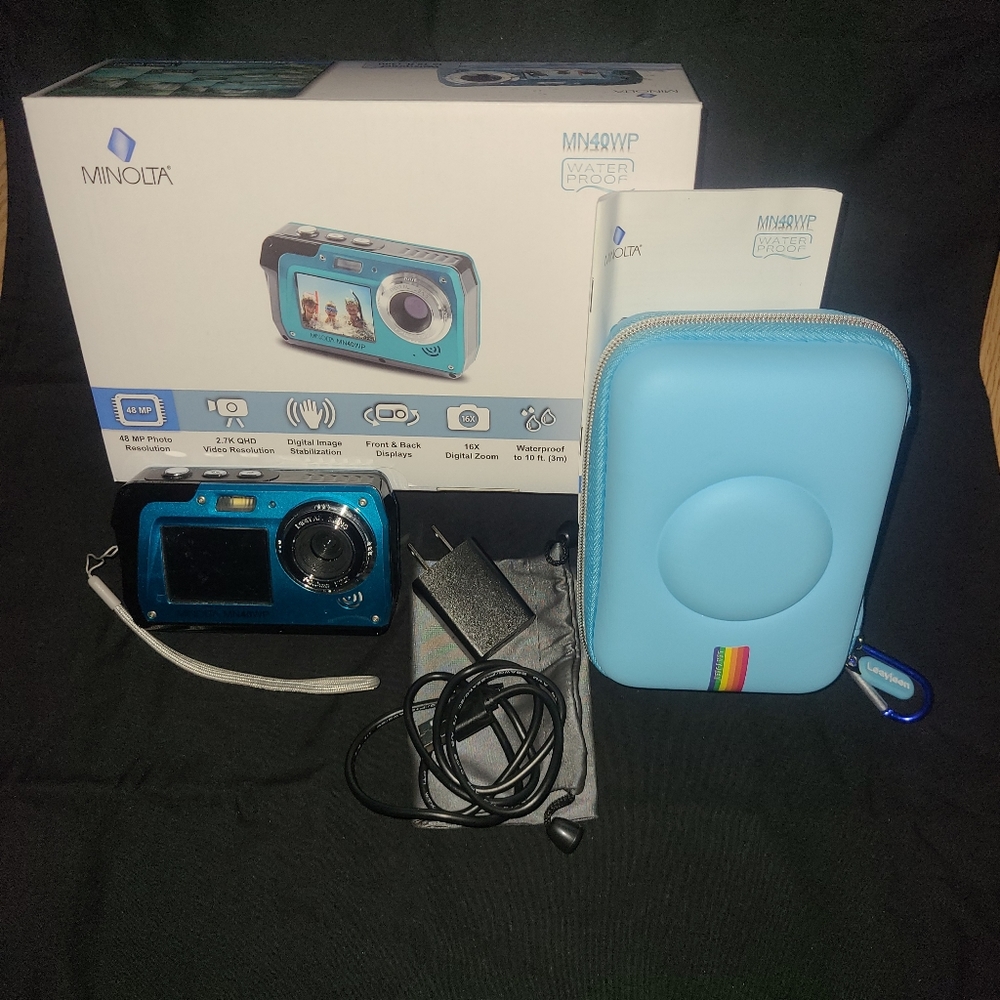 Minolta 48 MP Dual Screen Waterproof Digital Camera MN40WP